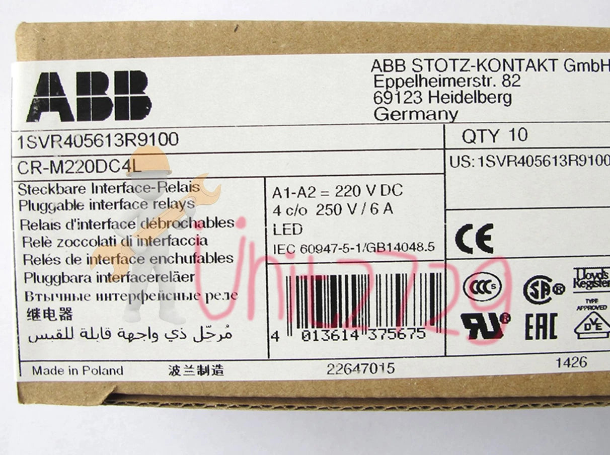 1PC For ABB CR-M220DC4L Pluggable Interface Relay 220VDC free shipping