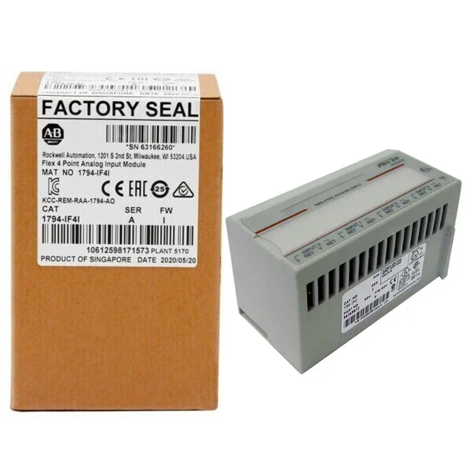 new  Factory Sealed AB 1794-IF4I A Flex 4 Point Analog Input Module 1794IF4I AB