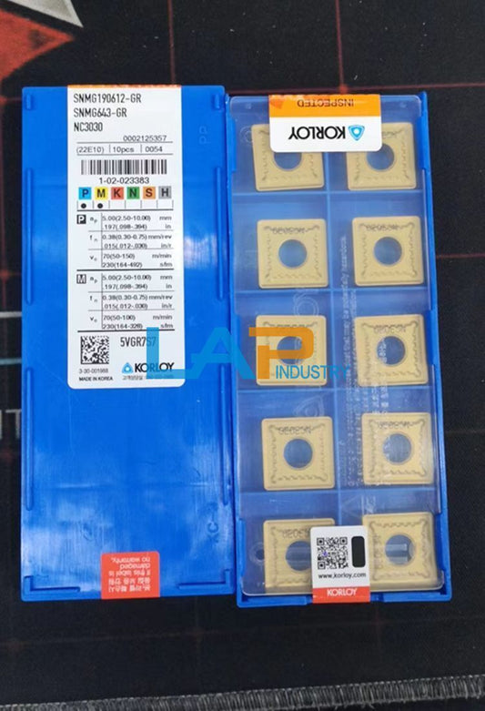 10 KORLOY Carbide CNC Inserts SNMG190612-GR NC3030 - KORLOY