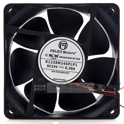 PELKO Motors R1238M24SPLP1 12038 DC24V 0.29A 12CM 2-Wire Silent Cooling Fan