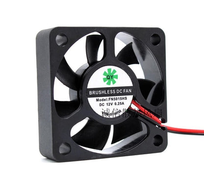 QY FN5015HS 5015 DC12V 0.25A 5CM 2-wire silent cooling fan