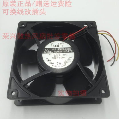 ADDA AD1212HB-F52 12038 12V 0.50A 3-wire aluminum frame chassis cooling fan