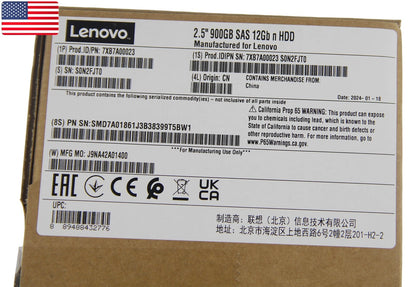 Lenovo 00YK012 7XB7A00023 2.5 " 900GB 15K SAS 12G HDD HARD DRIVE - US Stock