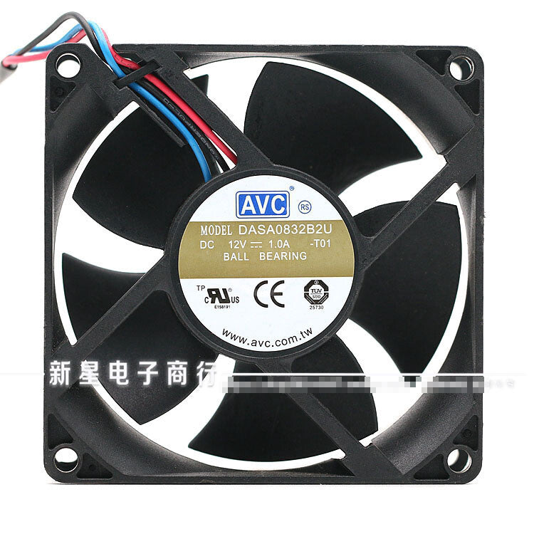 1pcs  AVC DASA0832B2U 8032 12V 1.0A 8CM double ball fan 3pin