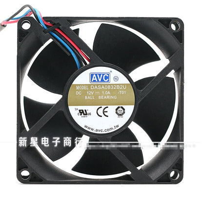 1pcs  AVC DASA0832B2U 8032 12V 1.0A 8CM double ball fan 3pin