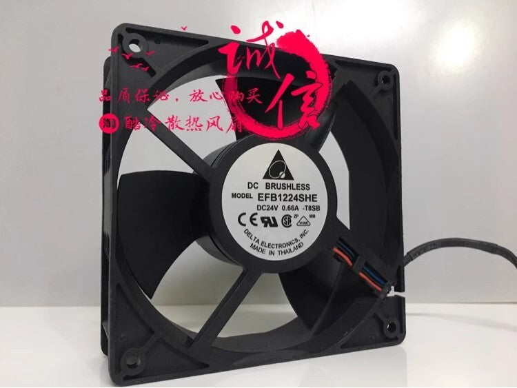 Delta EFB1224SHE-T8SB 12038 DC24V 0.66A 12CM 3-Wire Inverter Cooling Fan