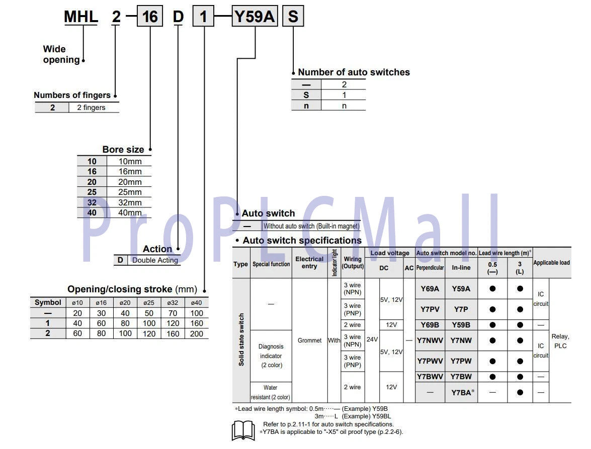 1PC~SMC MHL2-25D2 Wide Opening Air Gripper 2 Fingers Size Doudle Acting ~