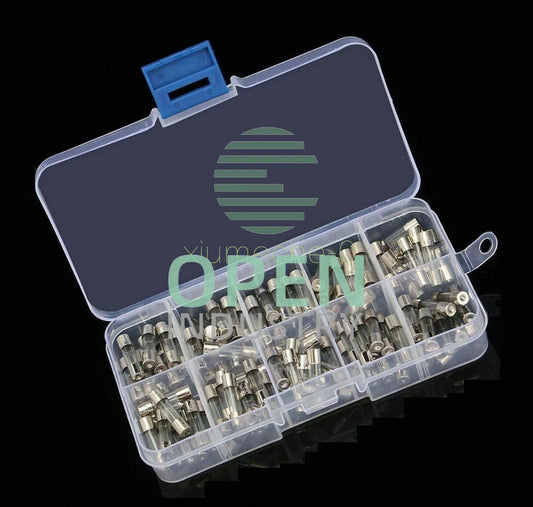 100pcs 5x20mm Quick Blow Electrical Glass Fuses Fast-Blow Acting Assorted