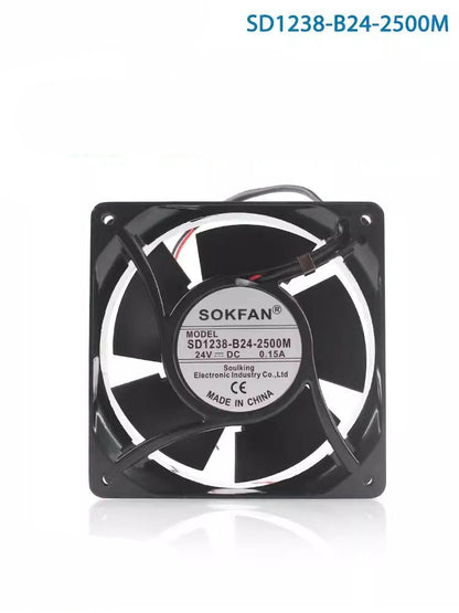 SOKFAN SD1238-B24-2500M 12038 DC24V 0.15A 2-wire Aluminum Frame Cooling Fan