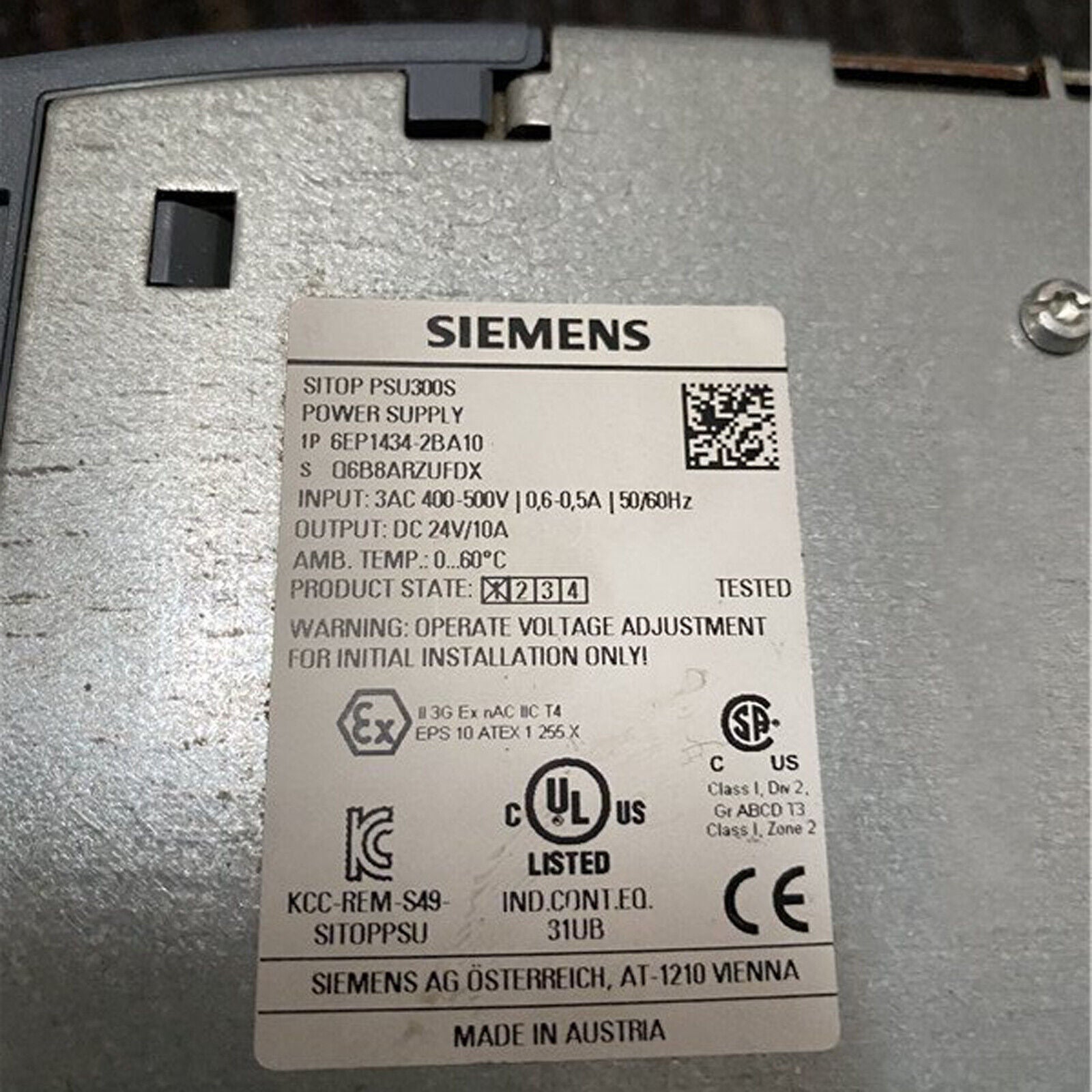 used ONE   SIEMENS 6EP 1434-2BA10 switching power supply tested Fully