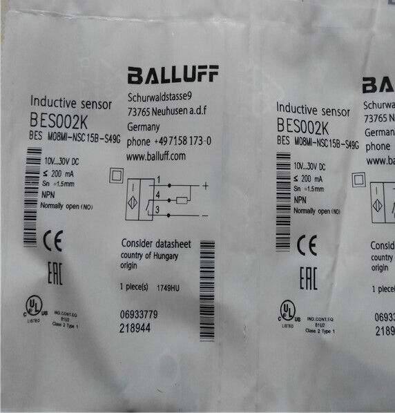 BES Proximity Switch Sensor, BES M08MI-NSC15B-S49G, Fast Ship - BALLUFF