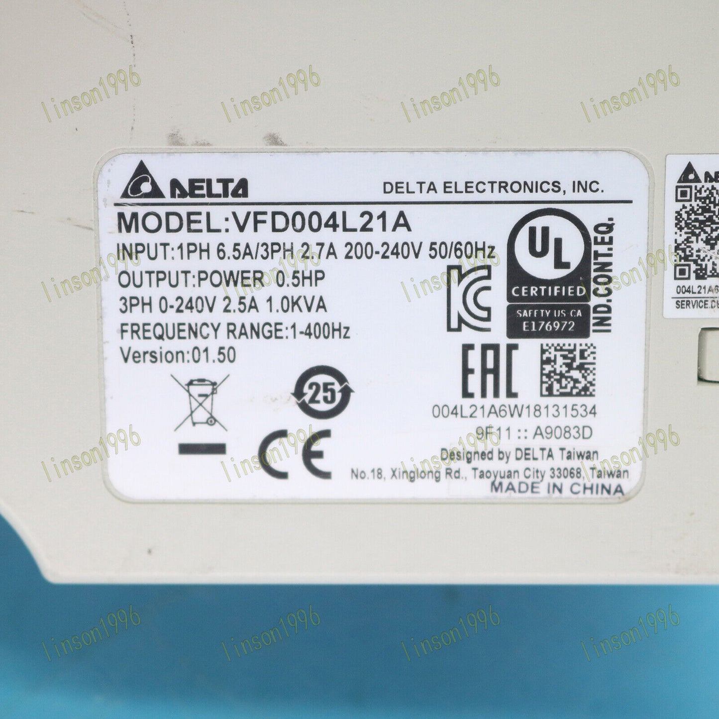 1pc Delta Converter VFD004L21A 220V 0.4KW Tested and Reliable - DELTA