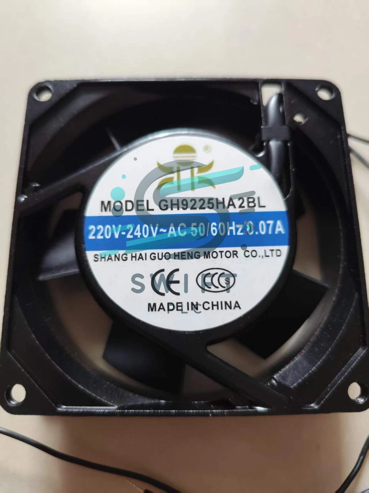 1 PCS GUO HENG Fan GH9225HA2BL 220V 9225 9CM 2 WIRE Aluminum frame cooling fan