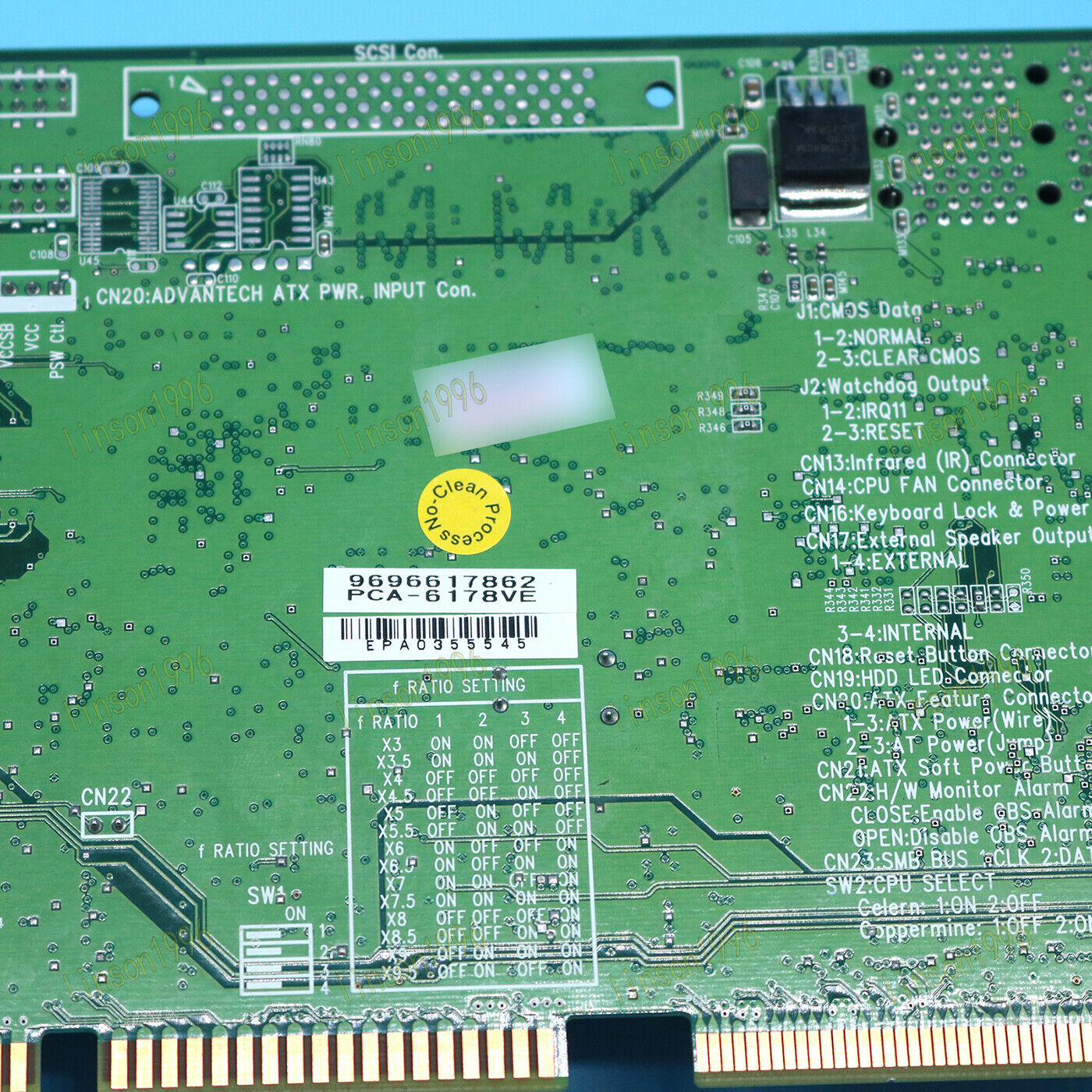 Used Advantech PCA-6178VE Rev.B1 Motherboard With Network Port Tested Good - ADVANTECH