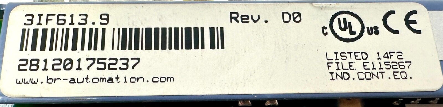 used B&R Automation 3IF613.9 Interface Module - B&R AUTOMATION