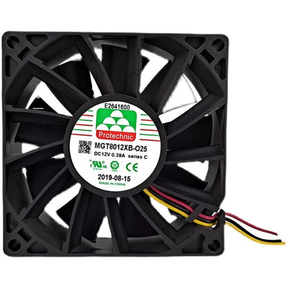Protechnic MGT8012XB-O25 DC12V 0.39A 8025 3-Wire Axial Cooling Fan