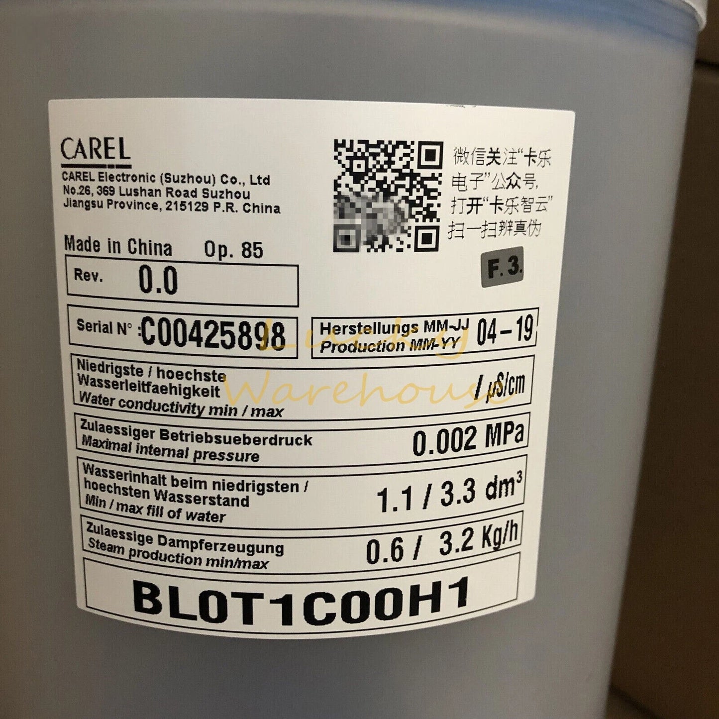 CAREL BL0T1C00H1 BL0T1C00H1 air conditioner humidification tank