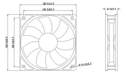 SDQ SAE12025S2M EC110-240V 5W 12cm large air cooling fan