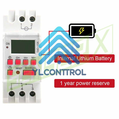30A AC/DC 12-240V 1XProgrammable Digital LCD Timer Weekly Time Electronic Switch
