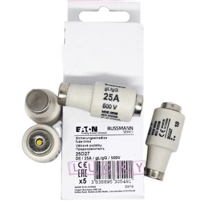 New BUSSMANN 25D27 25A DII/E27 Fuse – 10 in Stock - BUSSMANN