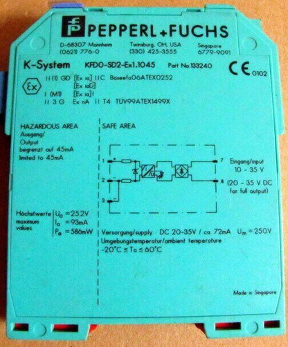 Pepperl+Fuchs KFD0-SD2-Ex1.1045 Barrier System - PEPPERL+FUCHS