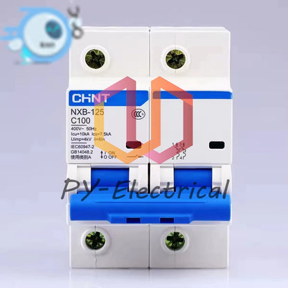 1Pcs For CHINT Air Switch Circuit Breaker Type C NXB-125 C100 2P 100A