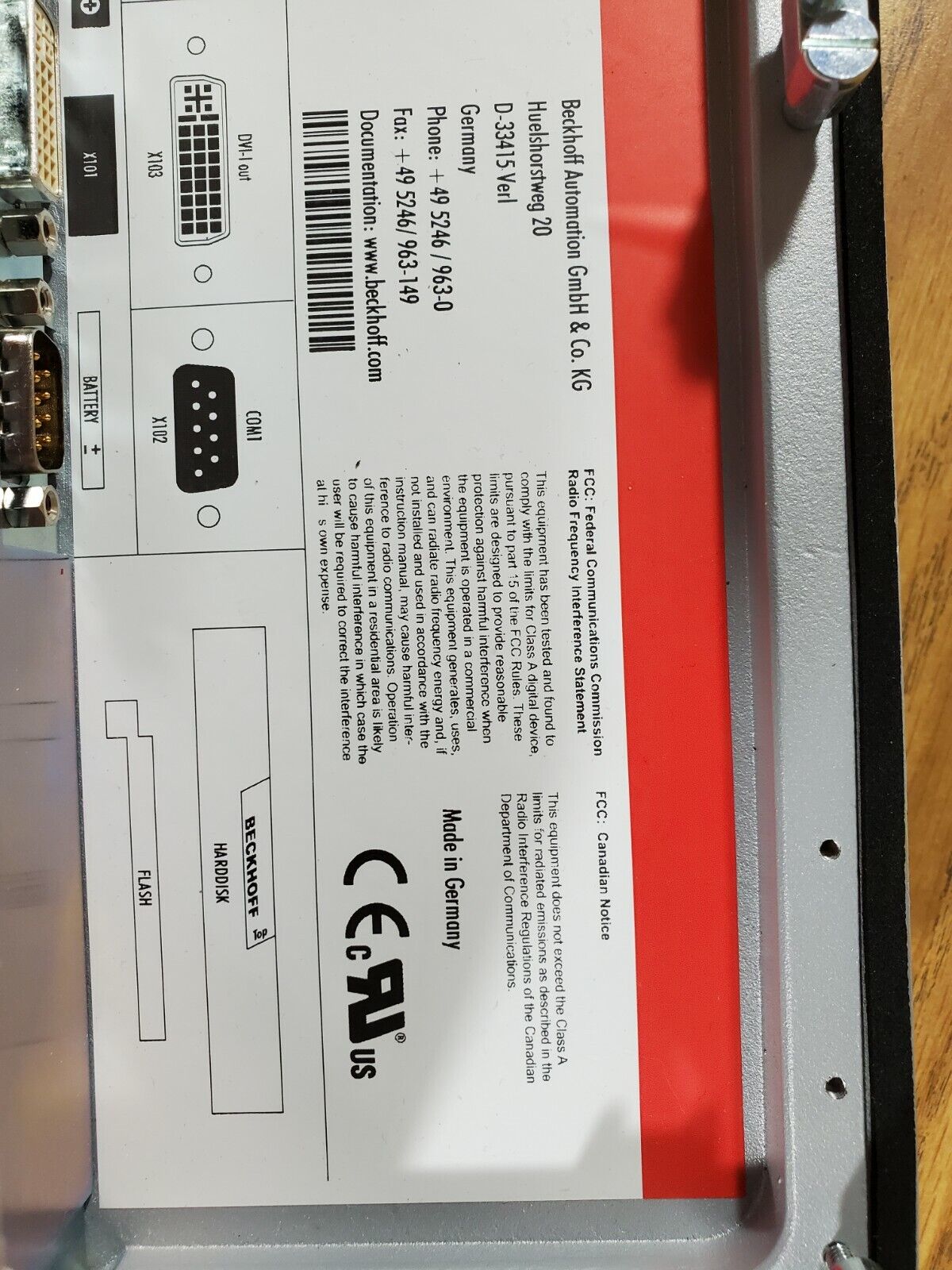 1 Industrial PC C6525-0040 - BECKHOFF