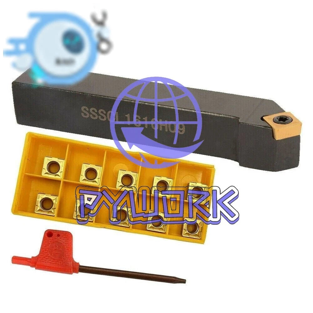 16mm SSSCL1616H09 45° Lathe Turn Tools Holder + 10Pcs SCMT09T308 Carbide Inserts