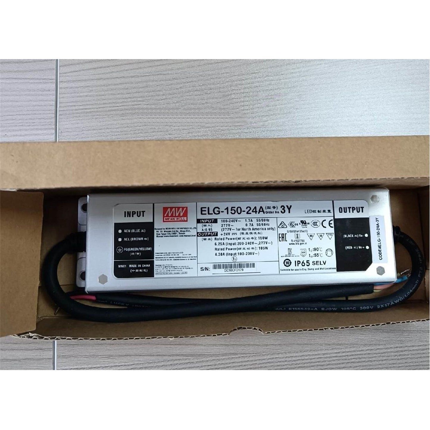 Mean Well ELG-150-24A-3Y 24V 6.25A Waterproof Power Supply - MEAN WELL