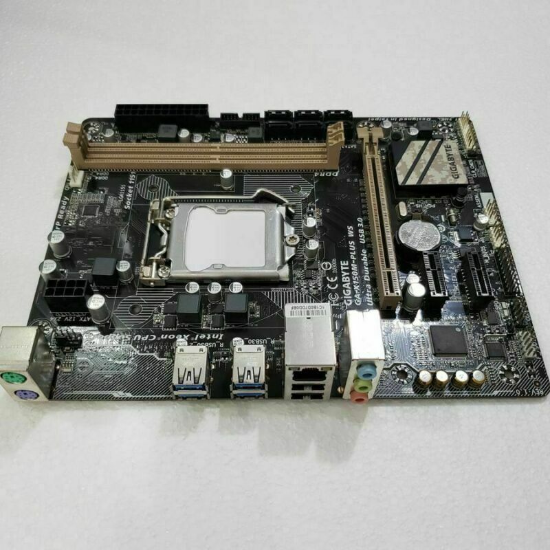 used Gigabyte GA-X150M-PLUS WS LGA 1151 Socket Intel C232 DDR4 Motherboard - GIGABYTE