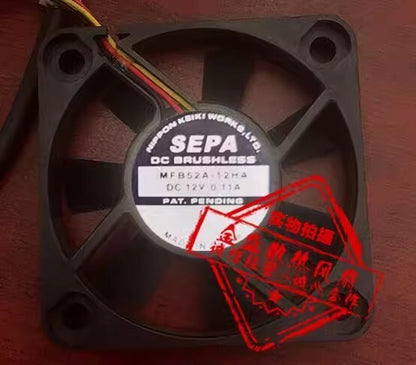 SEPA MFB52A-12HA DC12V 0.11A 5CM 3-Wire Silent Cooling Fan