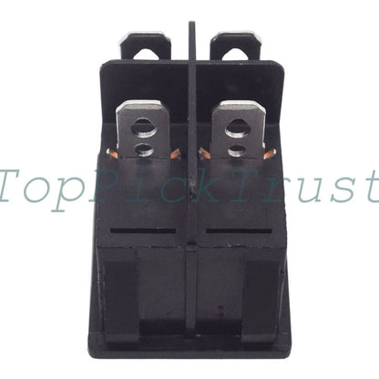 5PCS KCD4-201N-B 4pin 2-position Boat Type Rocker Switch 30A250V Green with Lamp