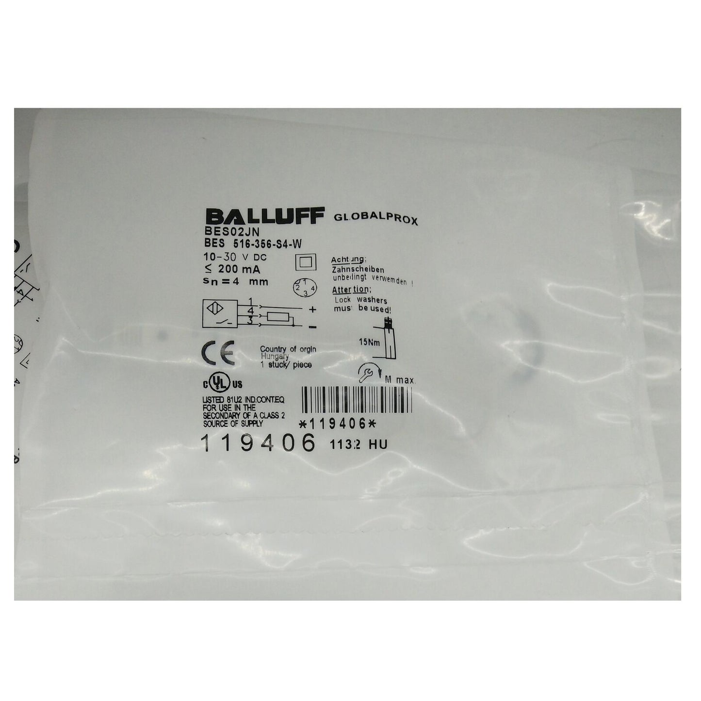 Proximity Sensor BALLUFF BES 516-356-S4-W Fast Response - BALLUFF