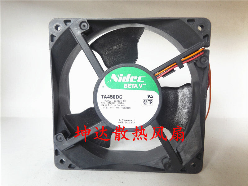 1pcs NIDEC TA450DC B33534-58 24V 0.38A 12038 12CM inverter fan