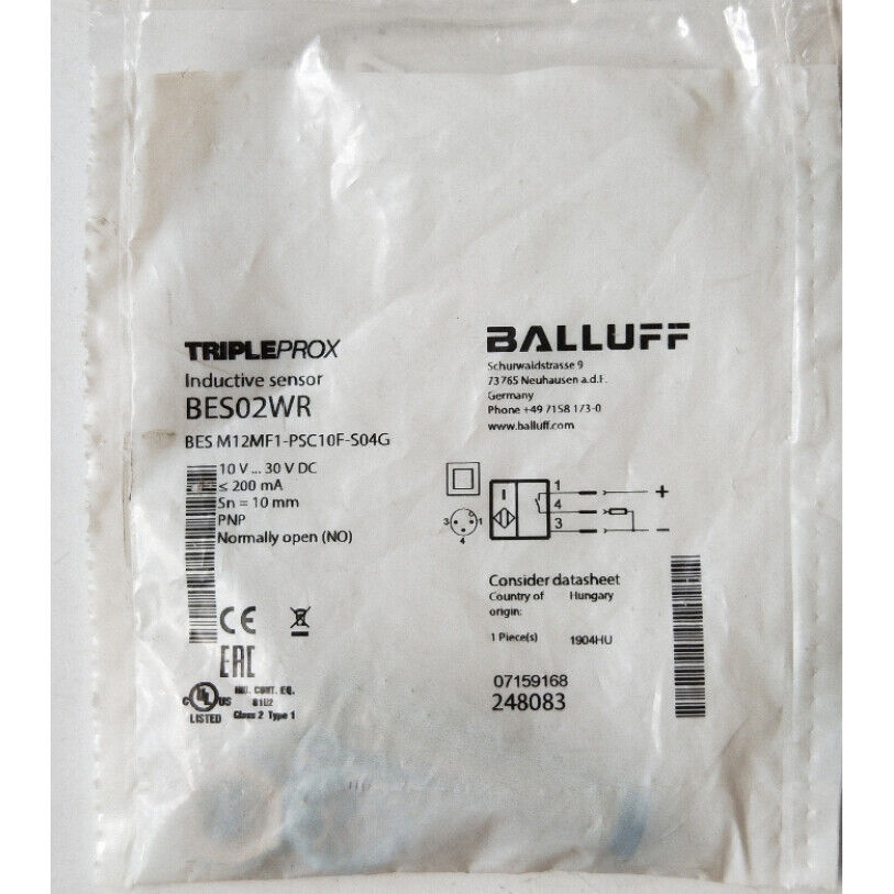 Proximity Sensor BALLUFF BES M12MF1-PSC10F-S04G Fast Ship - BALLUFF