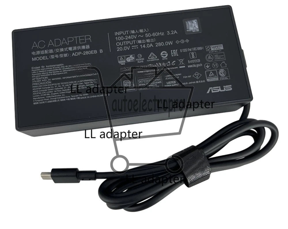 280W 20V 14A AC Adapter Charger For ASUS ROG Strix G16 G615LP-MS96 G615LM-MS74