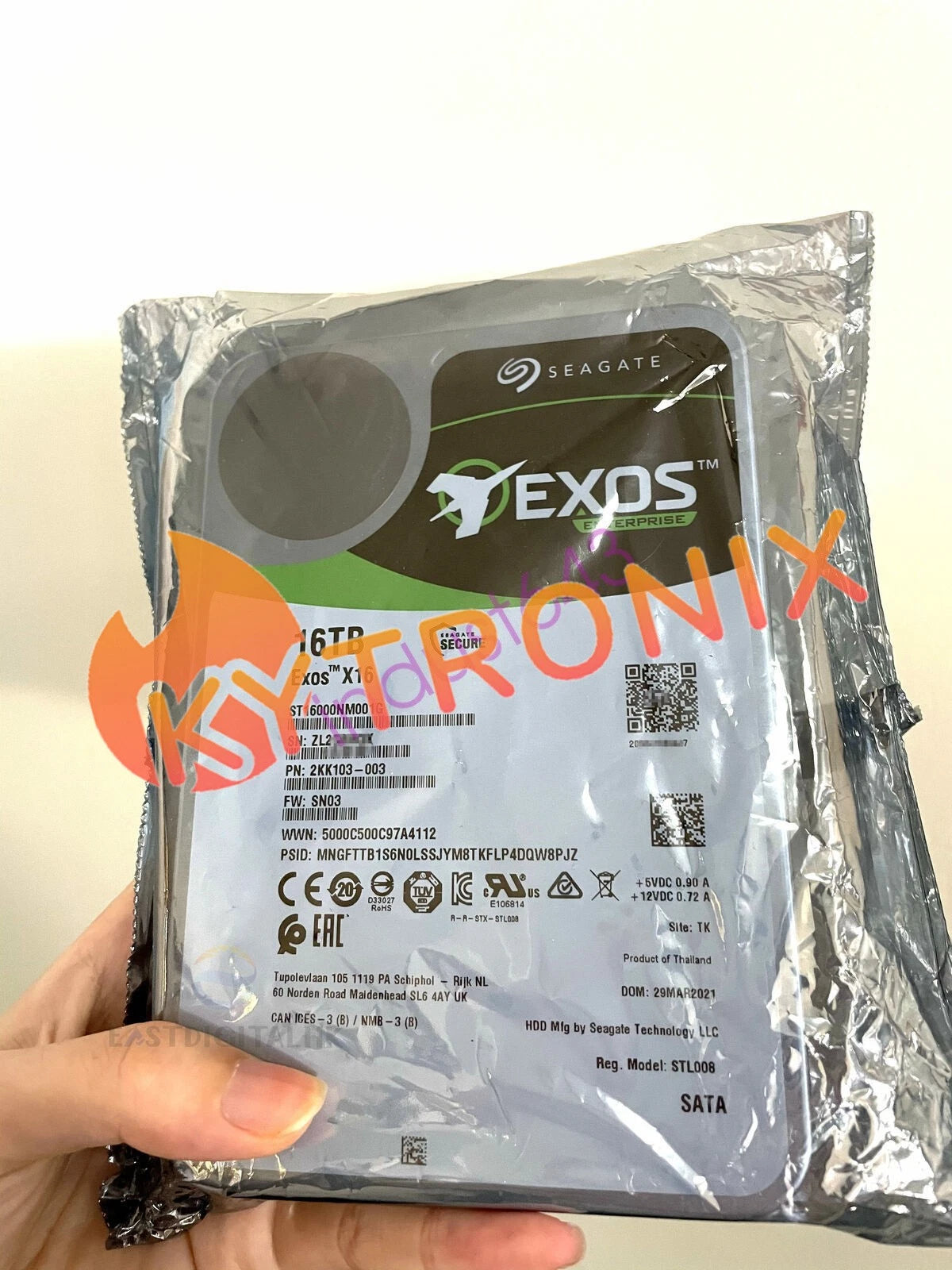 Seagate 16TB ST16000NM001G Exos X16 512e 6Gb 3.5 SATA Enterprise Hard Drive