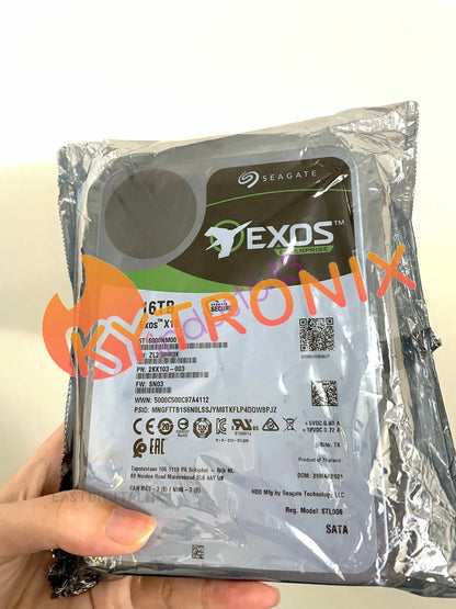 Seagate 16TB ST16000NM001G Exos X16 512e 6Gb 3.5 SATA Enterprise Hard Drive