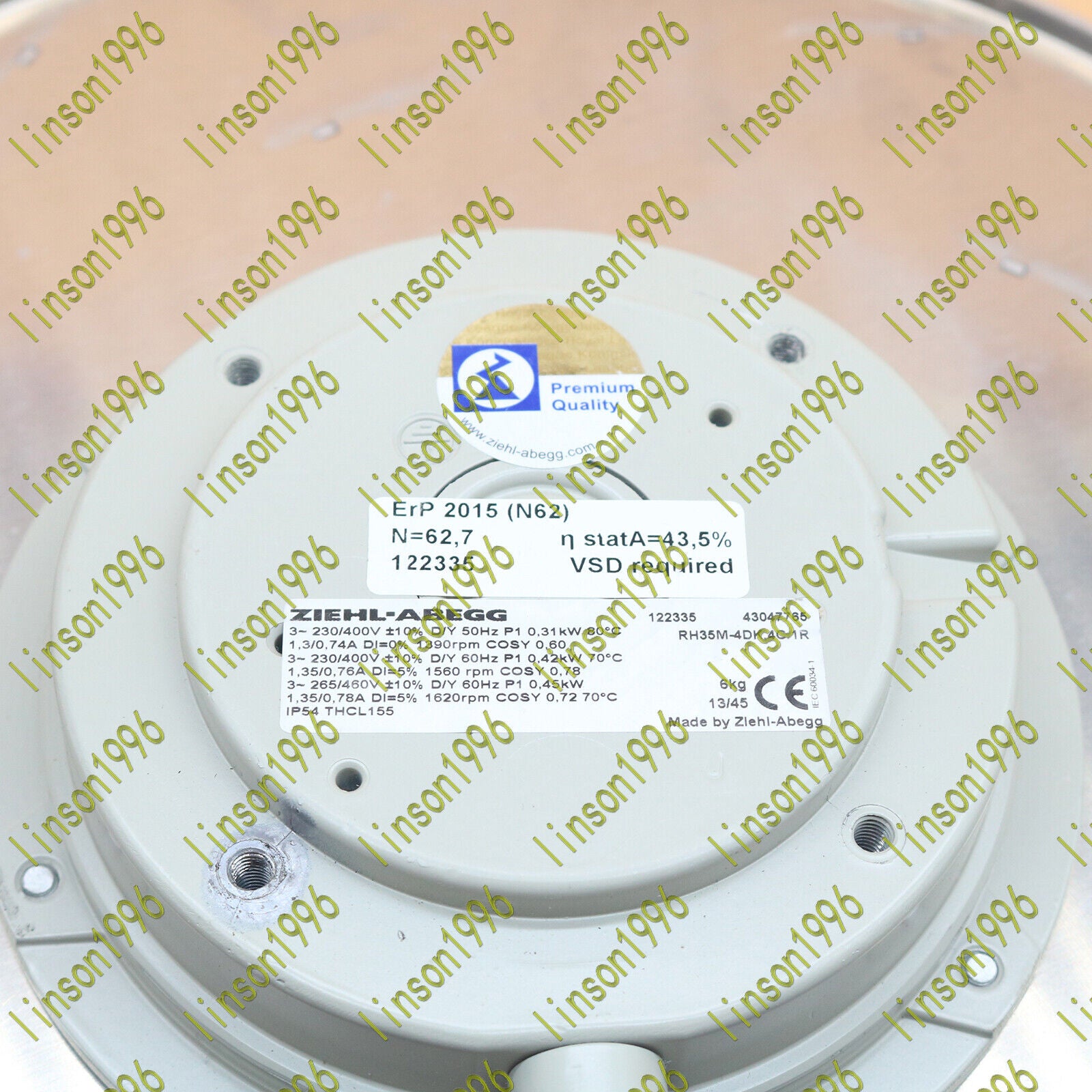 ZIEHL ABEGG RH35M-4DK.4C.1R Centrifugal Fan 230 VAC - ZIEHL ABEGG