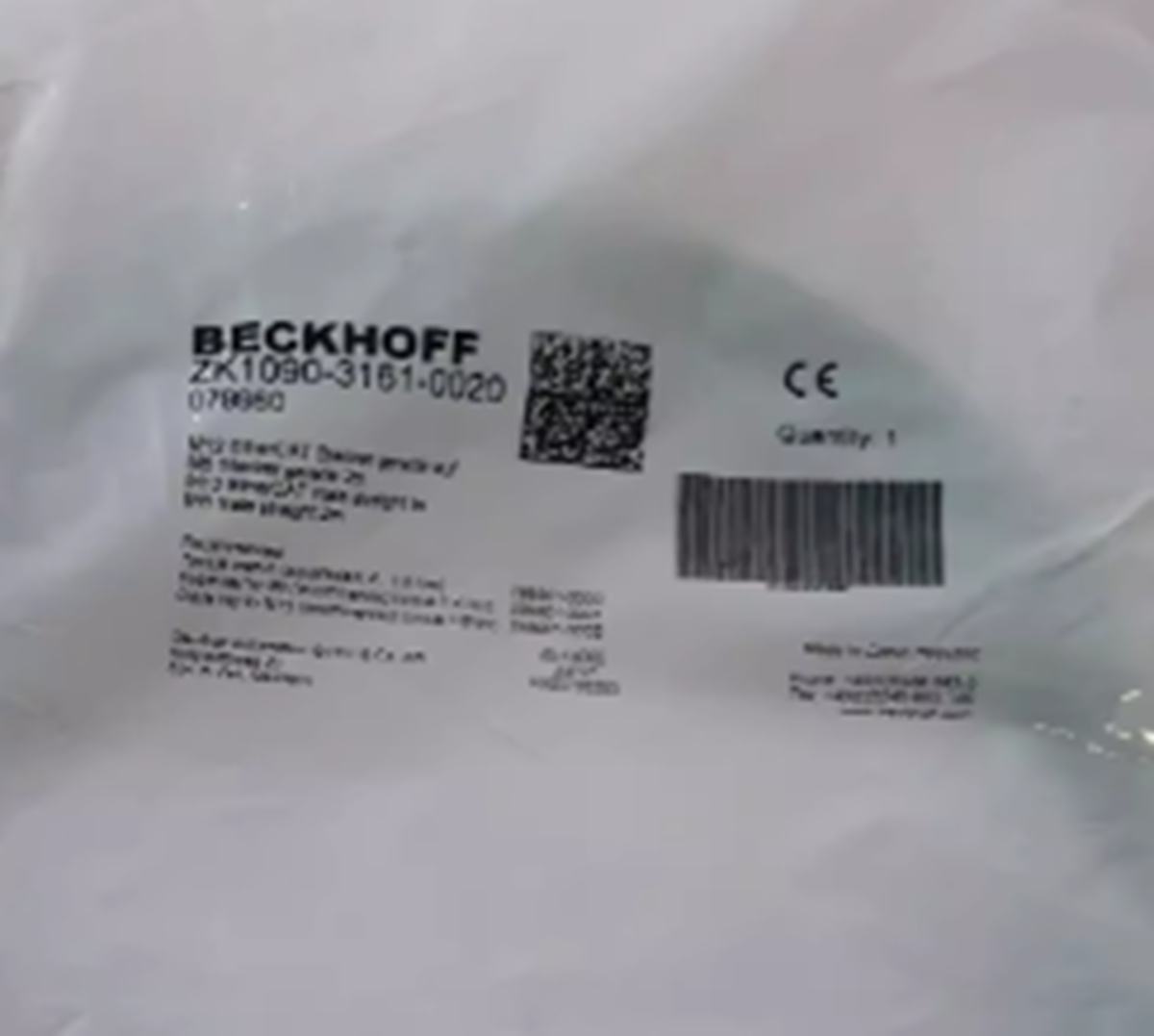 new  BECKHOFF ZK1090-3161-0020 Cable Connector