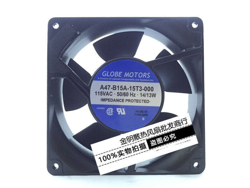 new 1x GLOBE MOTORS 12038 12CM A47-B15A-15T3-000 115V 14/13W AC cooling fan - GLOBE MOTORS