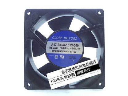 new 1x GLOBE MOTORS 12038 12CM A47-B15A-15T3-000 115V 14/13W AC cooling fan - GLOBE MOTORS