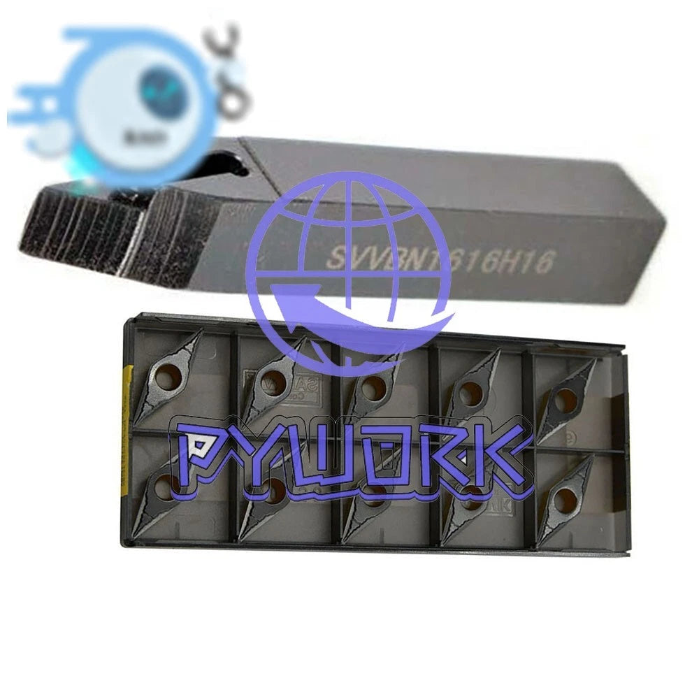 SVVBN1616H16 External Lathe Turning Holder + 10Pcs VBMT160404-PM 4325 Inserts