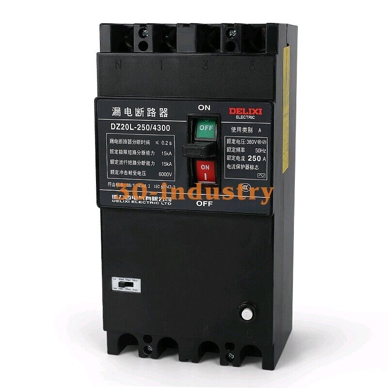 1PCS NEW Delixi DZ20L-160/4300 250A 4P 400V Leakage Circuit Breaker Delixi