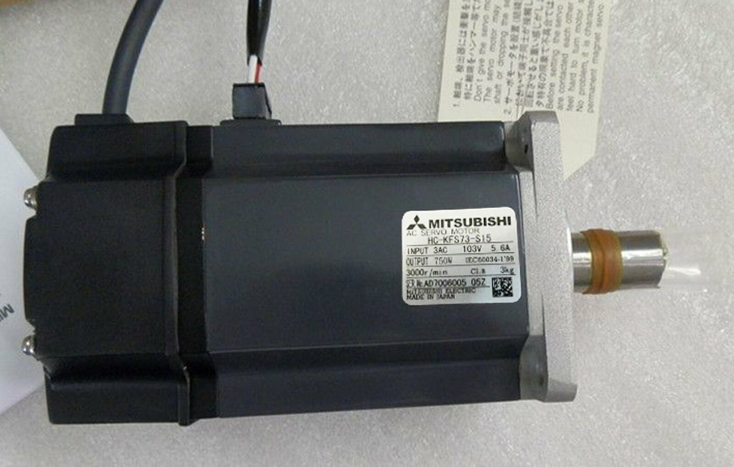 Mitsubishi servo motor HC-KFS73-S15 – Tested and in Good Condition - MITSUBISHI