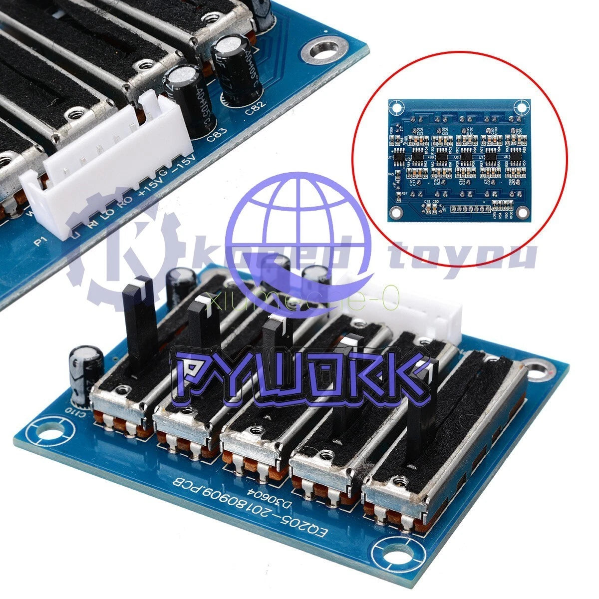 Dual Power ±12~±15V Stereo 5-band Equalizer EQ Board 5-segment Tone Preamp Board