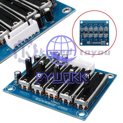 Dual Power ±12~±15V Stereo 5-band Equalizer EQ Board 5-segment Tone Preamp Board