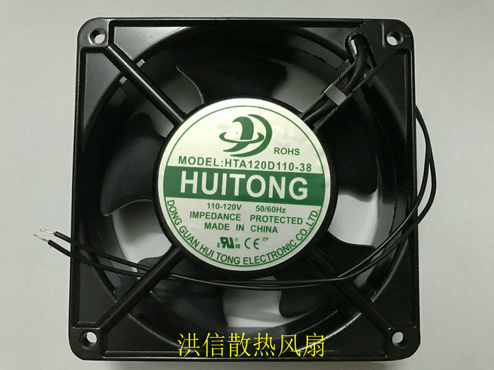 1pcs  HUI TONG HTA120D110-38 110V 12cm 2-wire double ball metal fan