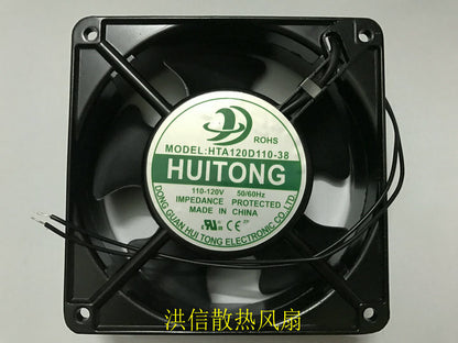 1pcs  HUI TONG HTA120D110-38 110V 12cm 2-wire double ball metal fan