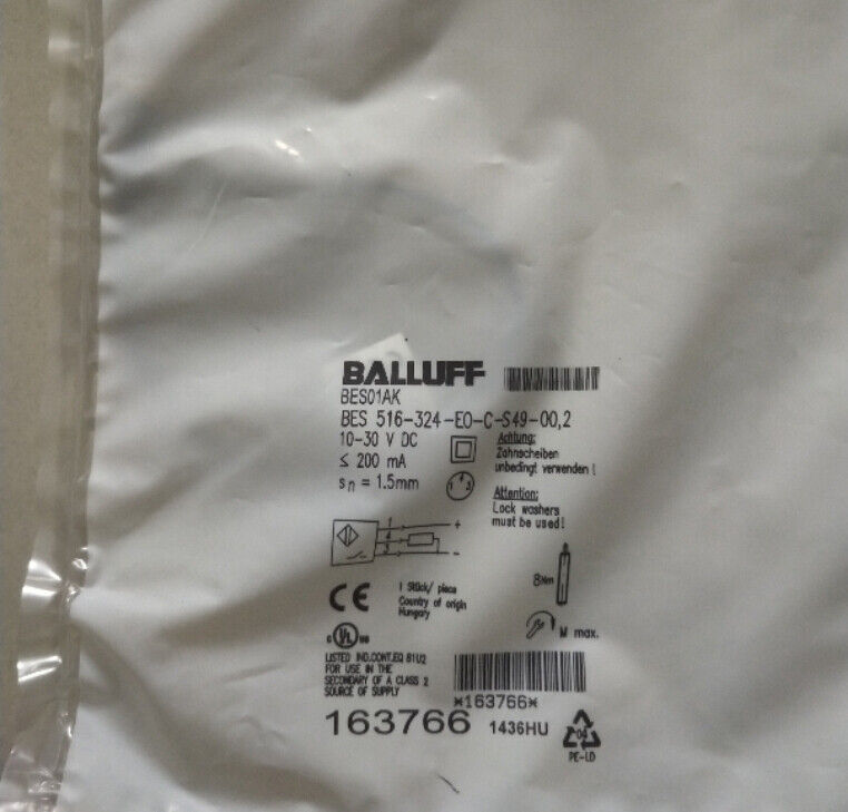 Balluff Proximity Sensor BES 516-324 - BRAND NAME: BALLUFF